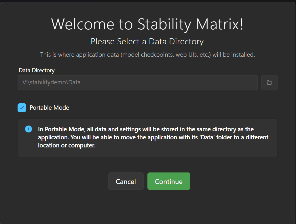 Stability Matrix first launch